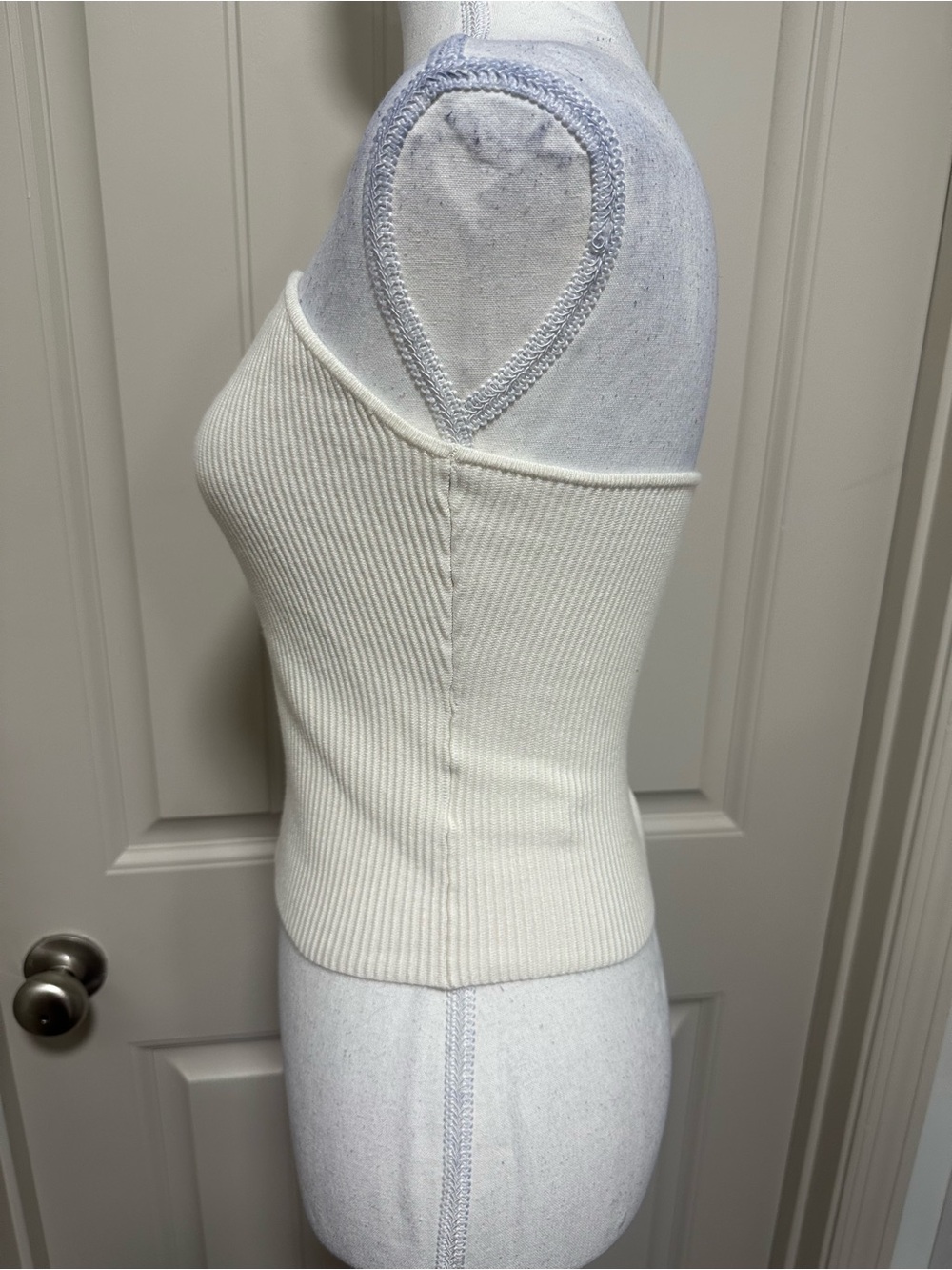 Sweetheart Ribbed Strapless Camisole in Cream - Picture 3 of 5